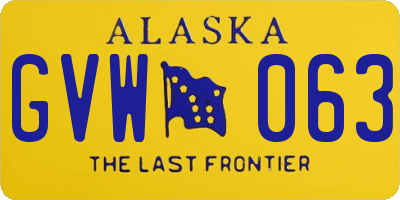 AK license plate GVW063