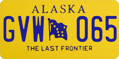 AK license plate GVW065