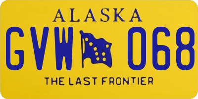 AK license plate GVW068