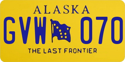 AK license plate GVW070