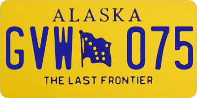 AK license plate GVW075