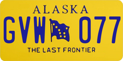 AK license plate GVW077