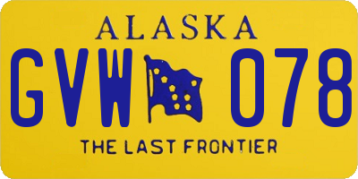 AK license plate GVW078