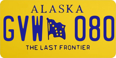 AK license plate GVW080