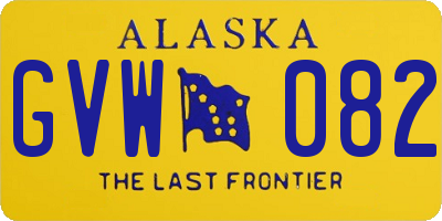 AK license plate GVW082