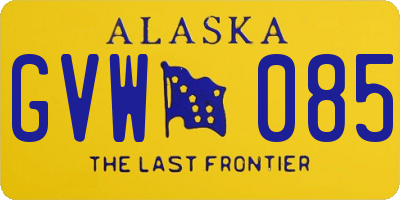 AK license plate GVW085