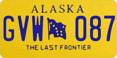 AK license plate GVW087