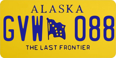 AK license plate GVW088