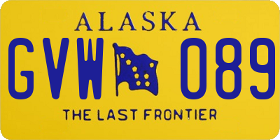 AK license plate GVW089