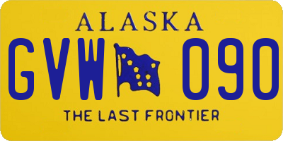 AK license plate GVW090