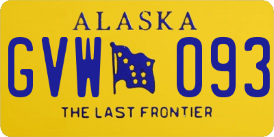 AK license plate GVW093