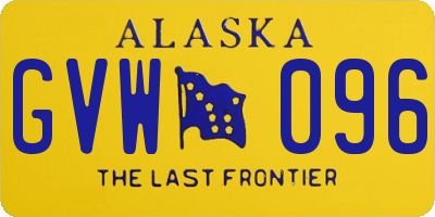 AK license plate GVW096