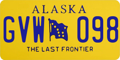 AK license plate GVW098