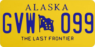 AK license plate GVW099