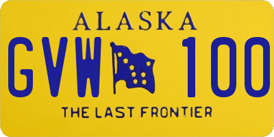 AK license plate GVW100