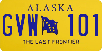 AK license plate GVW101