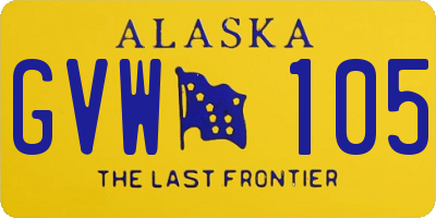 AK license plate GVW105