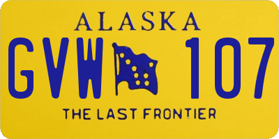 AK license plate GVW107