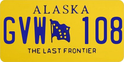 AK license plate GVW108