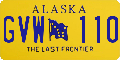 AK license plate GVW110