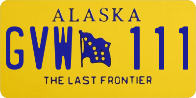 AK license plate GVW111