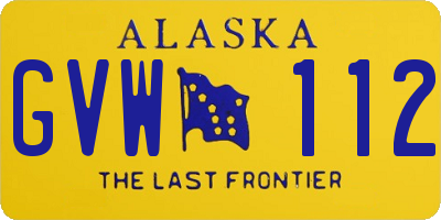 AK license plate GVW112