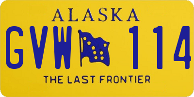 AK license plate GVW114