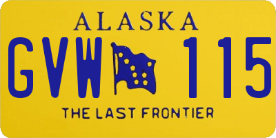 AK license plate GVW115