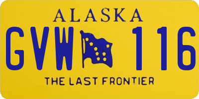 AK license plate GVW116