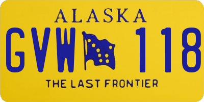 AK license plate GVW118