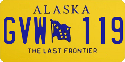 AK license plate GVW119