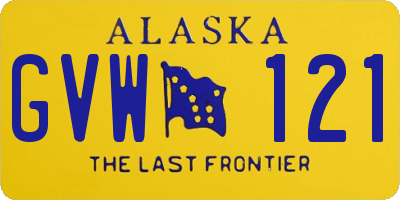 AK license plate GVW121