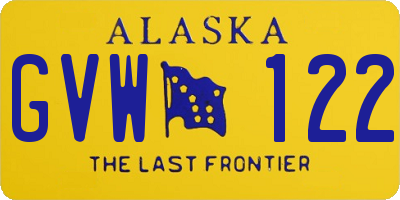 AK license plate GVW122