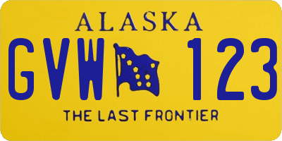 AK license plate GVW123