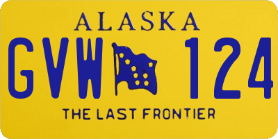 AK license plate GVW124