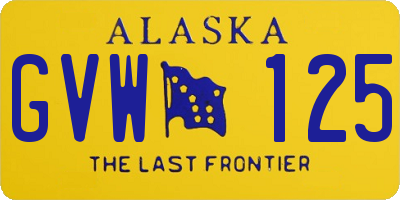 AK license plate GVW125