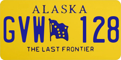 AK license plate GVW128