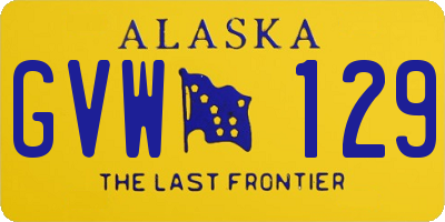 AK license plate GVW129