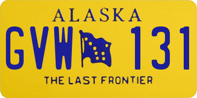 AK license plate GVW131