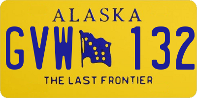 AK license plate GVW132