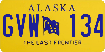 AK license plate GVW134