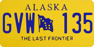 AK license plate GVW135