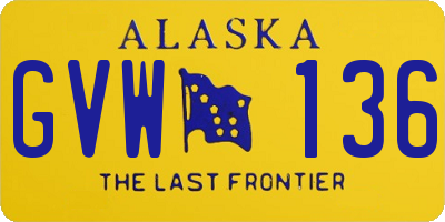 AK license plate GVW136