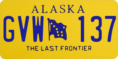 AK license plate GVW137