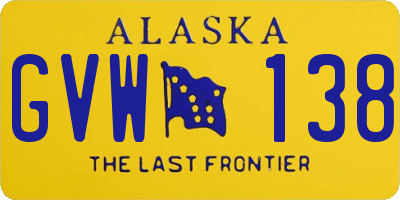 AK license plate GVW138