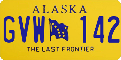 AK license plate GVW142