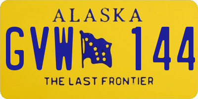 AK license plate GVW144