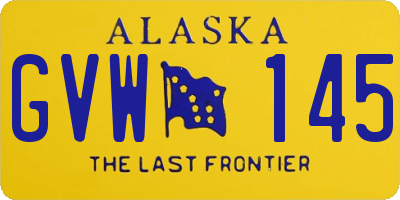 AK license plate GVW145