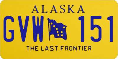 AK license plate GVW151