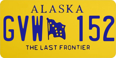 AK license plate GVW152